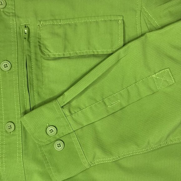 Duluth Trading Shirt CoolPlus Men Medium Fishing Hiking Vented L/S Ripstop Green - Picture 3 of 9